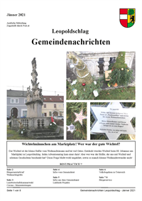 Titelblatt Gemeindenachrichten Jänner 2021